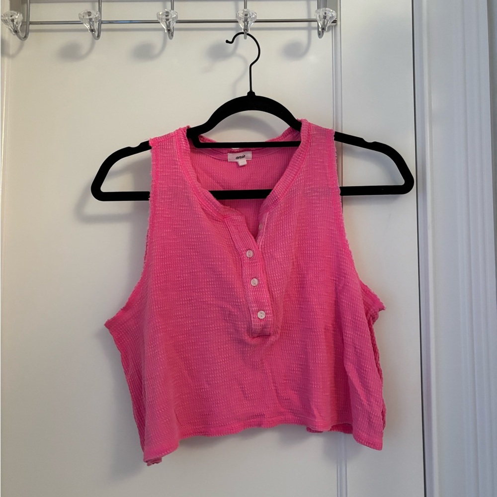 Women’s Hot Pink Button Up Aerie Tank Top